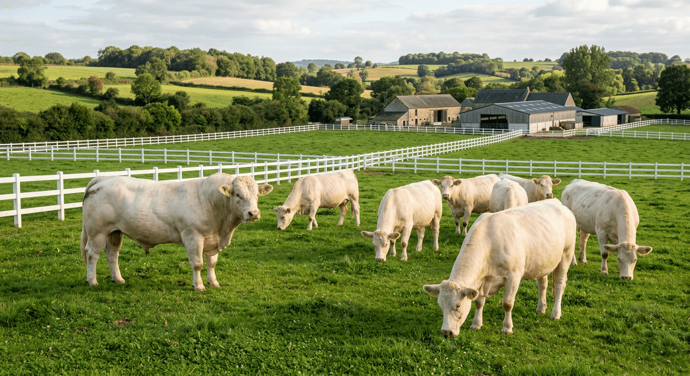 Pedigreed breeding cattle farm