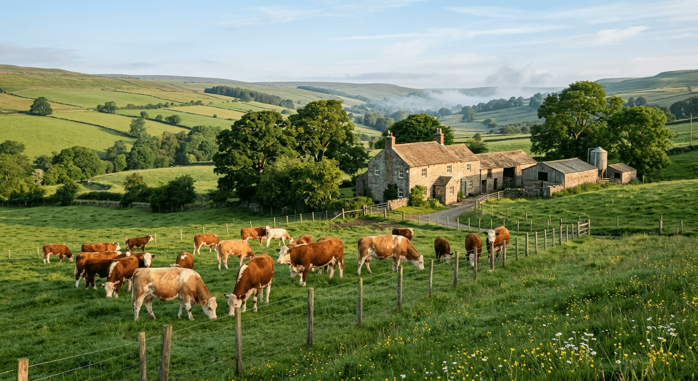 Small European family cattle farm